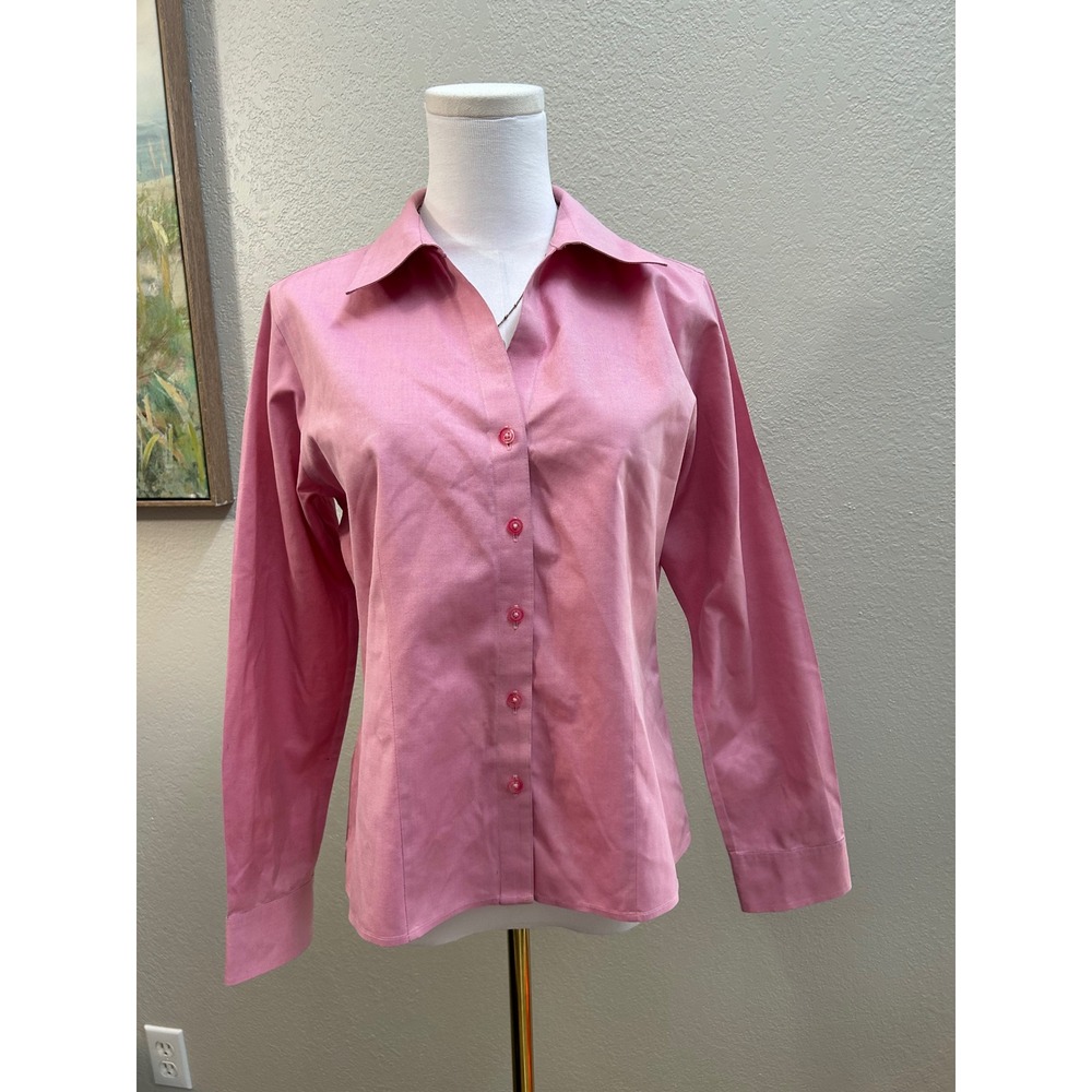 Pink Cotton Non-Iron‎ Button Down Shirt Blouse Westbound Petites Gold Label  8P